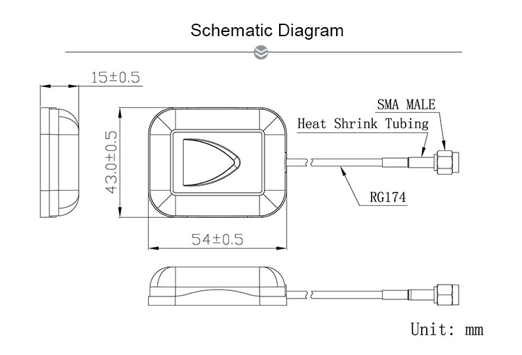 Jca209 Free Sample External Active GPS Antenna with Fakra Connector