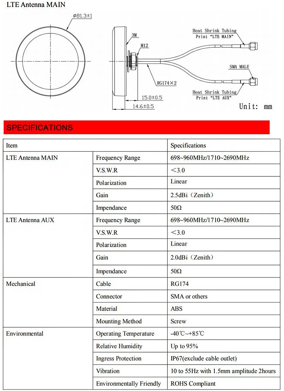 External GPS GSM WiFi MIMO Combo Car Truck GPS Antenna