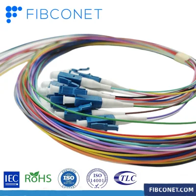 De Fibra Óptica FTTH 12 núcleos de 0,9 mm de la UPC Multicolor de fibra óptica LC Coleta