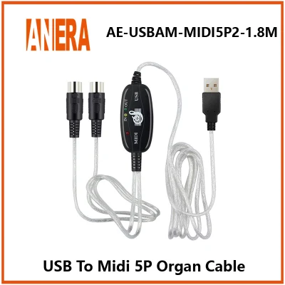 Convertidor de Cable MIDI USB 2 en 1 para PC Piano Música Studio Cable de interfaz de teclado Controlador de Cable adaptador de enchufe