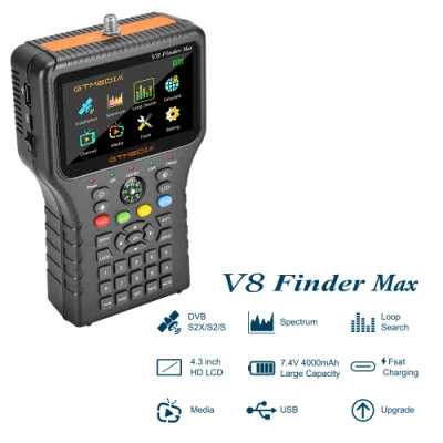 2022 Nuevo lanzado modelo V8 Max Buscador de DVB-S2X Satellite Finder Metro MPEG-4