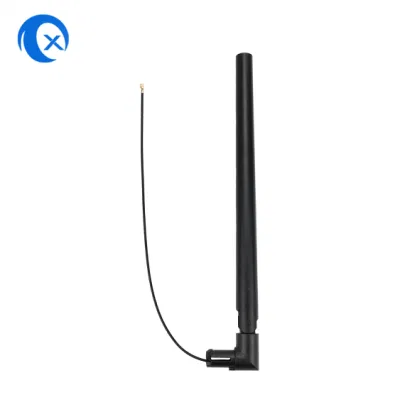 Caucho basculante Ducky 2,4 5,0 GHz Antena WiFi omnidireccional para Router Ap con cable integrado/Cable con conector hembra de FL U.