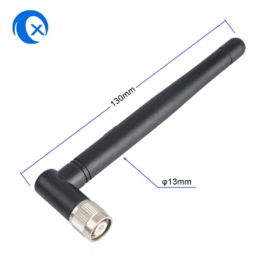 2.4/5.8g a 90 grados de pato de goma exterior Antena WiFi con conector macho SMA