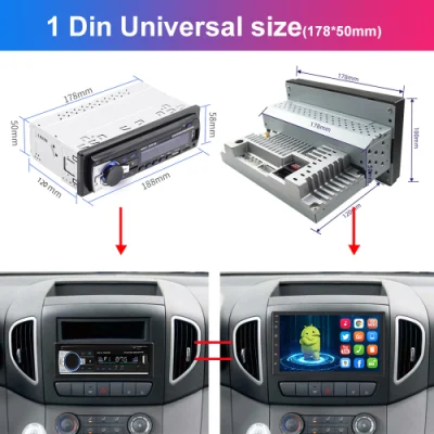 1DIN ajustable de 7 pulgadas de FM Radio estéreo para coche Android 9.1 pantalla de contacto de 1080P de cuádruple núcleo reproductor de radio de coche Navegación GPS