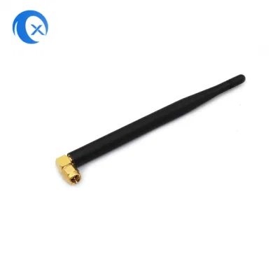 2,4G antena de pato de goma SMA WiFi de ángulo recto fija para Router