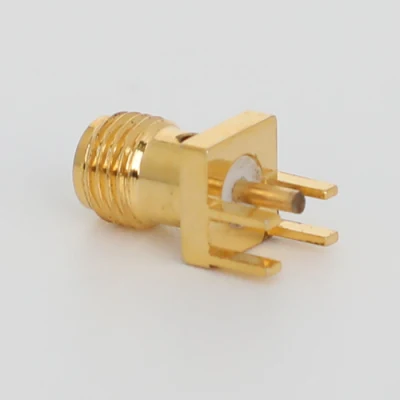 SMA Jack hembra conector coaxial RF Pasador de compensación de tipo de soldadura de montaje en panel de la PCB