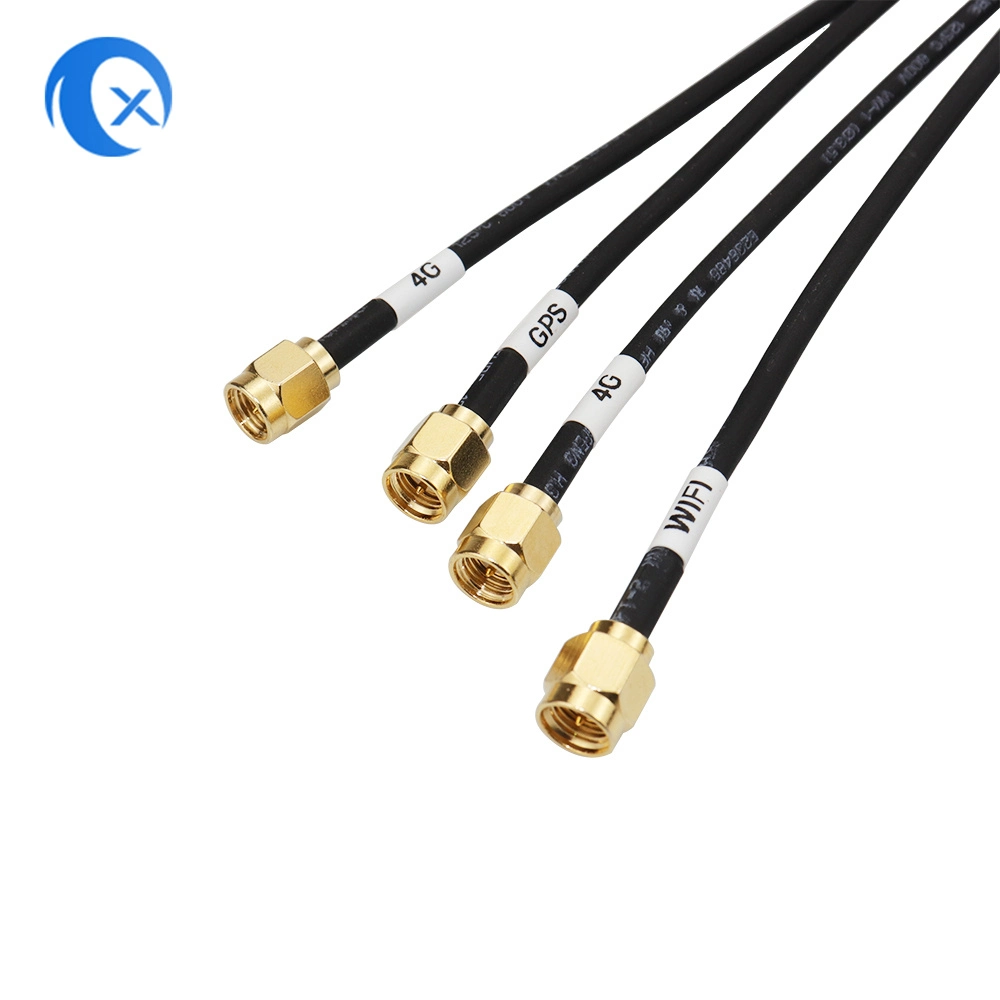 4-in-1 Ltex2 GPS WiFi IP67 Waterproof Adhesive/Magnet Mount Combo Antenna with Rg174 Cable SMA Connector