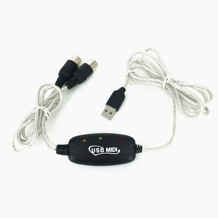 USB MIDI Cable Converter 2 in 1 for Piano PC to Music Studio Keyboard Interface Wire Plug Controller Adapter Cord Cable