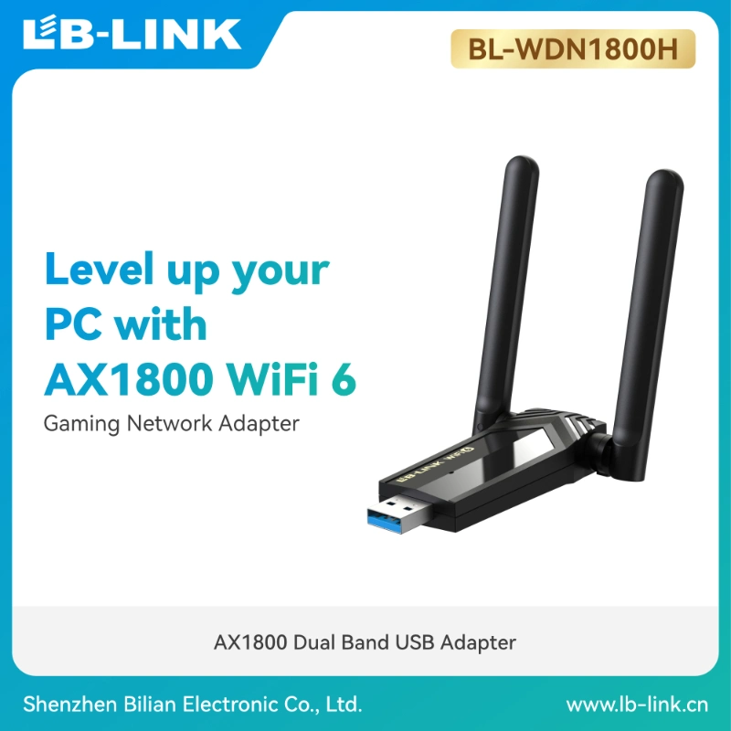 LB-LINK BL-WDN1800H OEM Wireless Adapter High Gaming Level 11AX 1800Mbps Wireless Dual Band Adapter AX 2.4G 600M+5G 1200M CE Certificate Europe WiFi Adapter