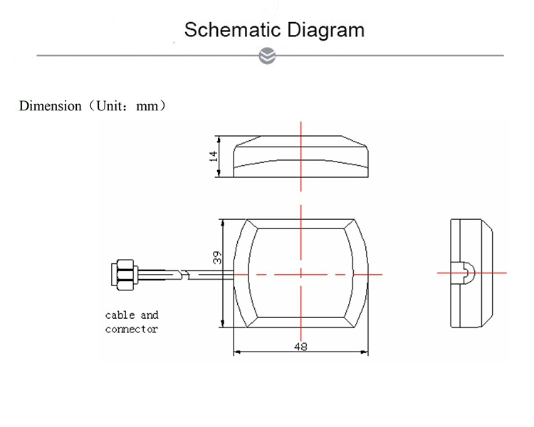 Optional Installation Mini Passive Automotive GPS Antenna