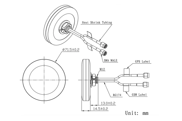 Screw Mountable GPS and Dual 4G Combo Antenna