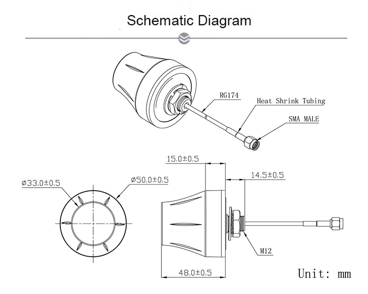 1575.42MHz Outdoor Glonass GPS Active Antenna for Vehicle