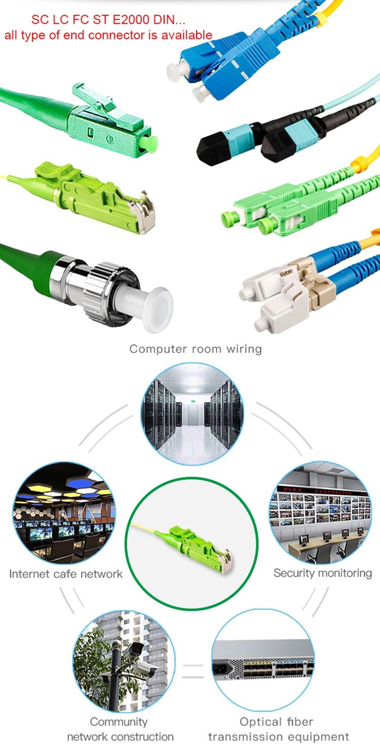 Gcabling 12 Cores E2000 Connector Patch Cord FTTH Fiber Pigtail