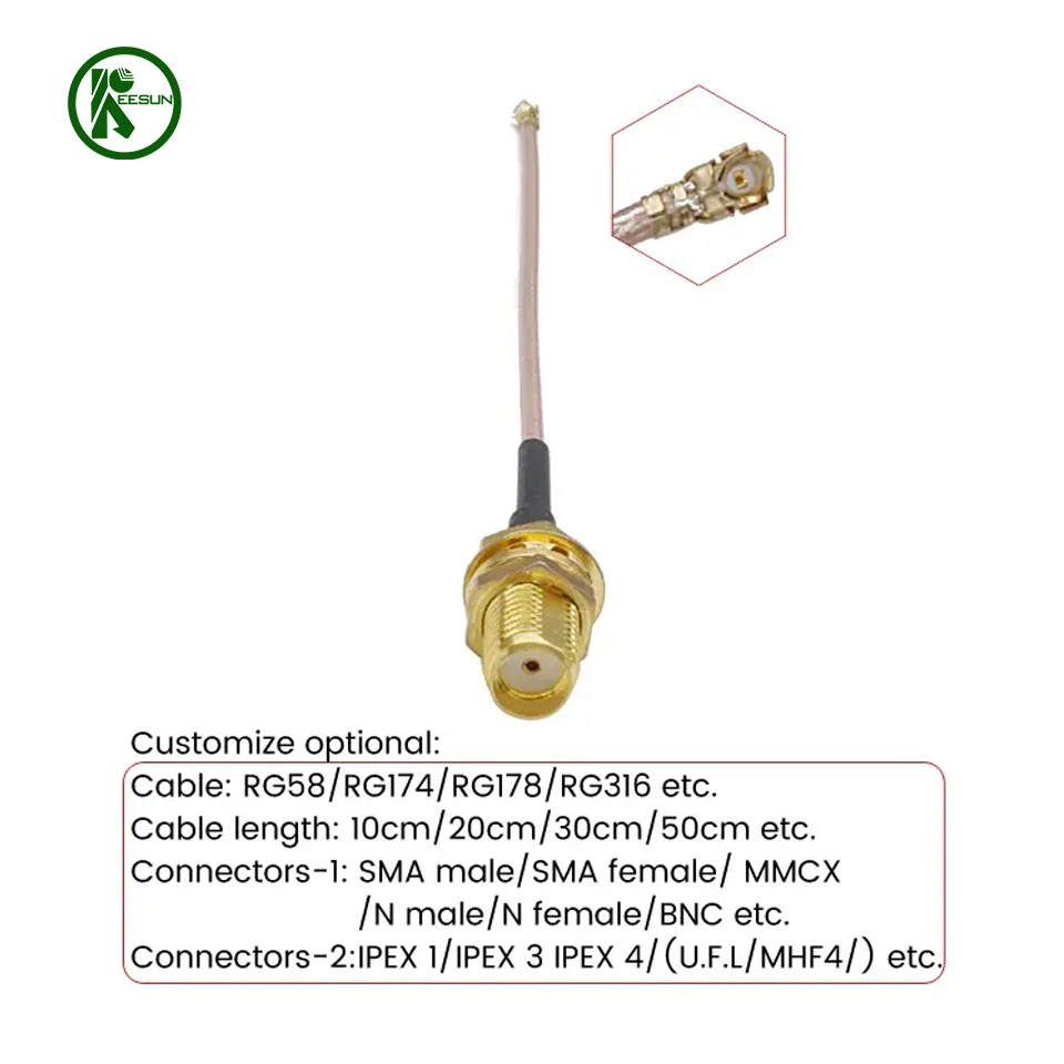 Rg178 SMA Female to Ipex RF Cable Assembly GSM 4G WiFi Antenna Pigtail Cord Mhf Ufl Connector