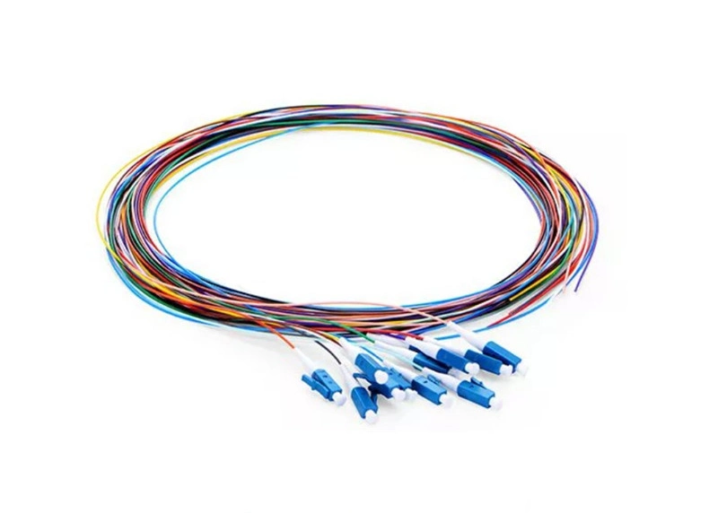 FTTH Fiber Optic 12 Cores 0.9mm Multicolor Upc Optical Fiber LC Pigtail