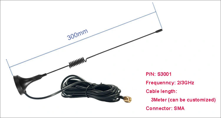 300mm Outdoor Waterproof 3 5dBi Stick Antenna 30cm Length SMA Male Connector GSM Sucker Antenna