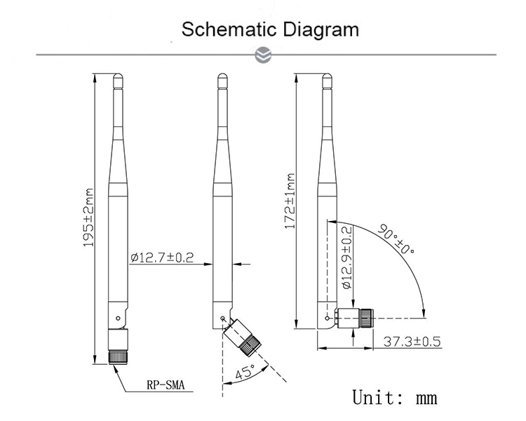 Long Rang 2.4GHz 5dBi External Wireless Rubber WiFi Antenna for Router