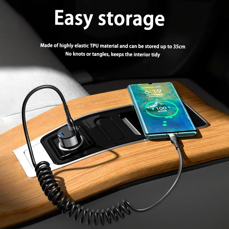Mobile Phone Charging Cable USB Charger Cables Type C Interface Device Power Spring Cable