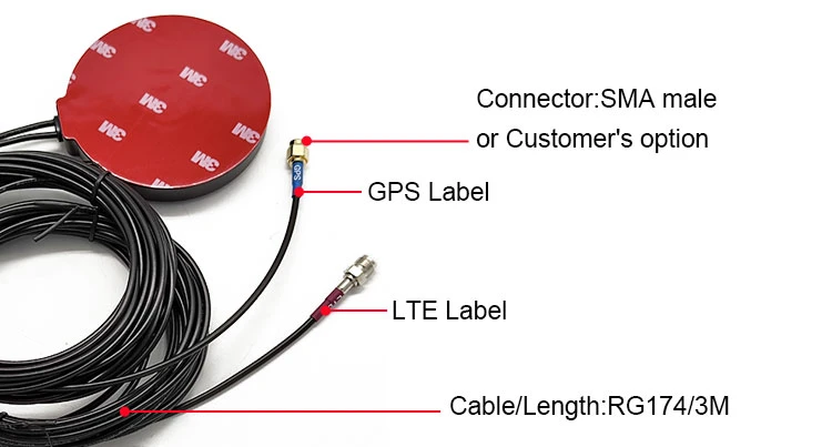 2g 3G 4G LTE Antenna LTE+GPS Combined Antennas, Outdoor Screw Mount Combo Antenna