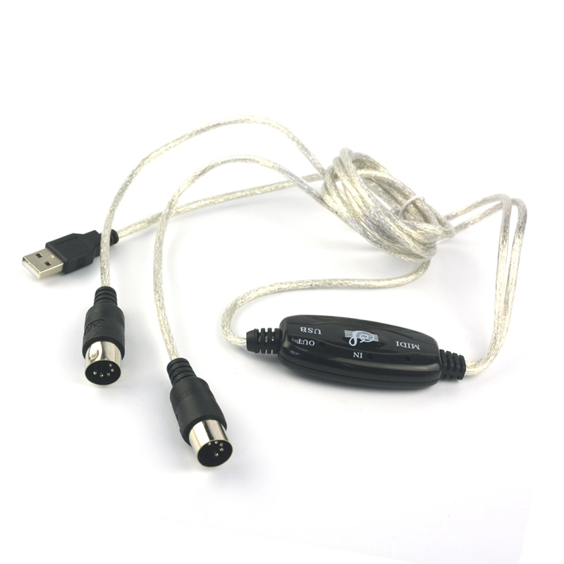 USB MIDI Cable Converter 2 in 1 for Piano PC to Music Studio Keyboard Interface Wire Plug Controller Adapter Cord Cable