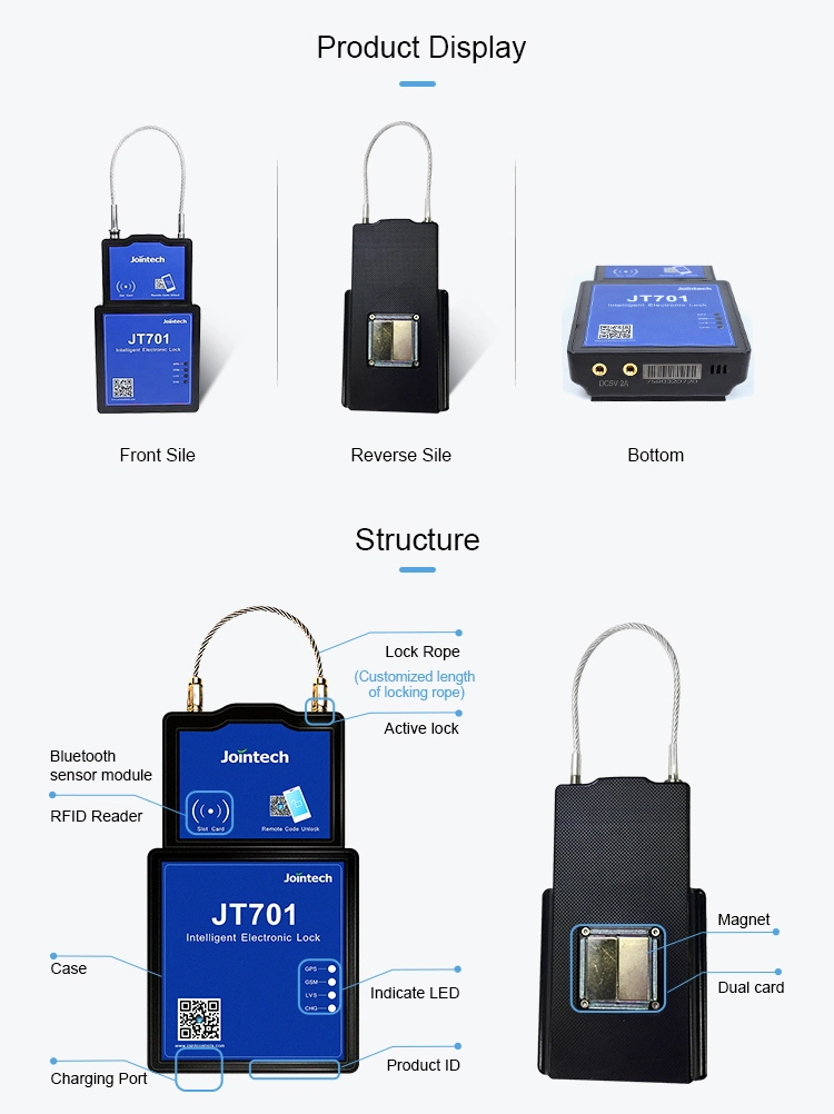 Jointech Jt701 Padlock Logistic Truck GPS Tracker Cargo Fleet Management Solutions Container Lock Software System