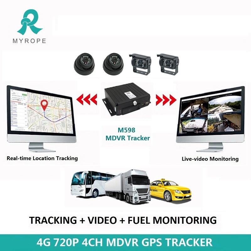 CCTV Camera with DVR Vehicle Tracking System for Fleet Management 4CH Digital Video Recorder Mobile DVR