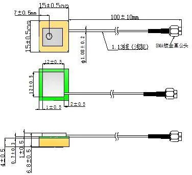 GPS&Glonass Built-in Antenna Size15X15X6.7mm