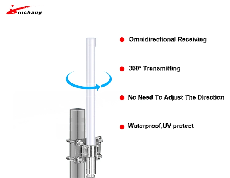 High Gain 3dBi 5dBi 6dBi 8dBi 10dBi 12dBi Omni 868 915 MHz Fiberglass Antenna with Base and Antenna Bracket