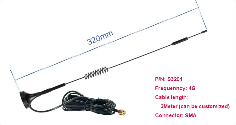 300mm Outdoor Waterproof 3 5dBi Stick Antenna 30cm Length SMA Male Connector GSM Sucker Antenna