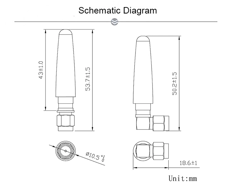 External Directional 2dBi 2.4G Stubby WiFi Antenna