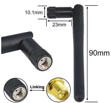 High Gain 2.4G WiFi Antenna Rubber Duck Antenna with SMA Male Connector RF Adapter Omni-Directional WiFi Router