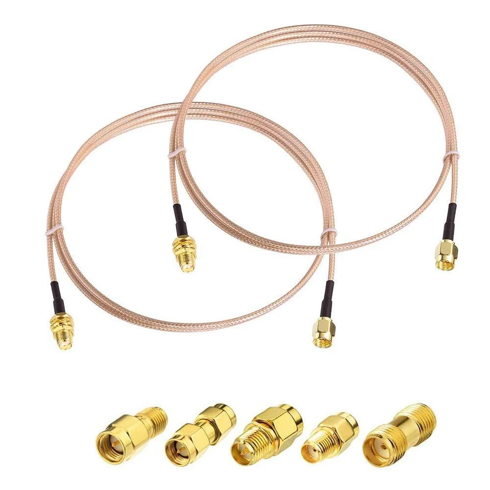 50 Ohms S-Ma Male to S-Ma Female Adapter Kit RF Coaxial Cable for WiFi Amateur Radio GPS 3G 4G LTE Antenna Lna