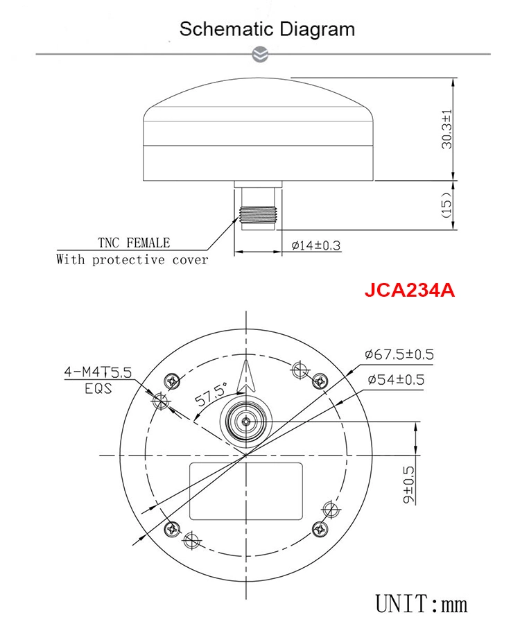 360 Horizontal Coverage Angle Rtk Gnss Aeria Antennas with TNC-K Connector