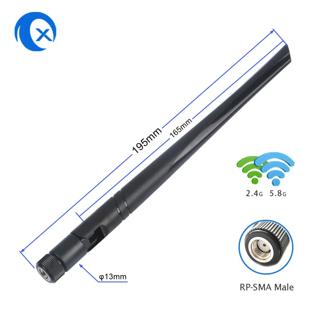 2.4 5.8 GHz Dual-Band Foldable Omnidirectional Rubber Duck Wireless WiFi Antenna Booster WLAN RP-SMA for PCI Card Modem Router