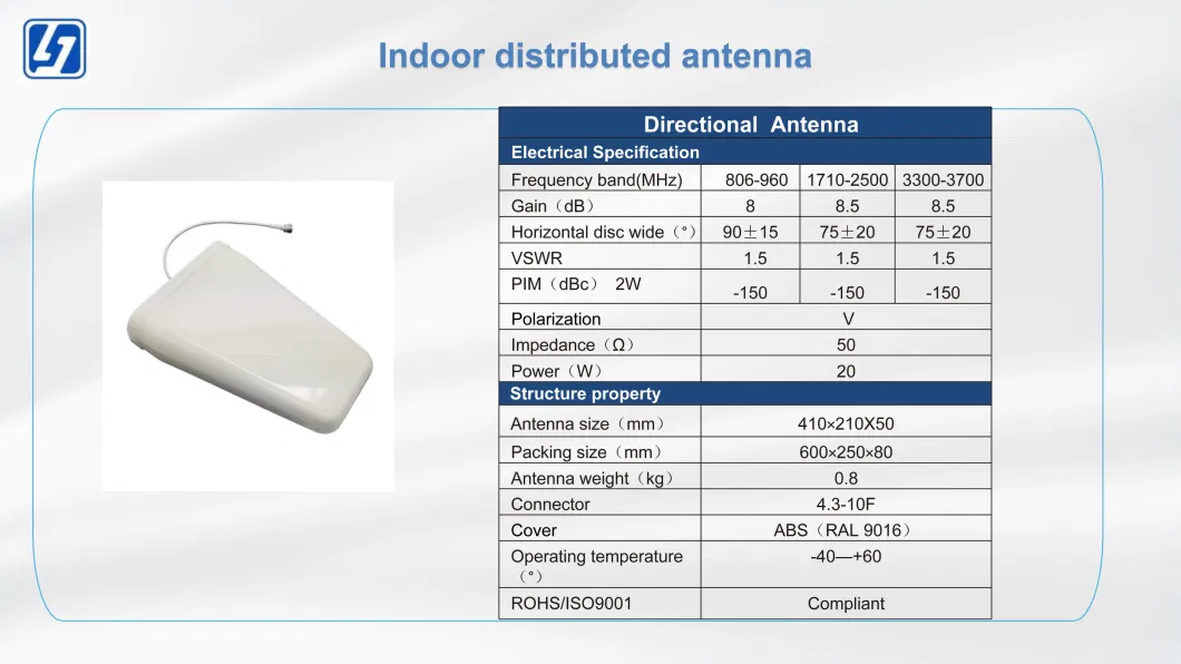 806MHz-3.7GHz High Gain Customized Ceiling Mounted Antenna Indoor Distributed Antenna