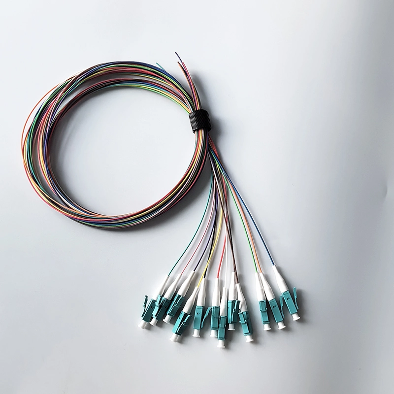 LC Upc 12 Fibers 12f Fibers Color-Coded Pigtail Set Fiber Optic Pigtail