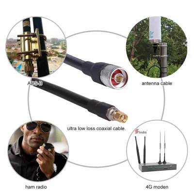 Cavo coassiale di prolunga Wavelink LMR 400 a bassa perdita da 150 mm N Connettori maschio a maschio SMA per 4G 5g Router LTE