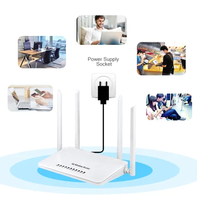 3G 4G LTE WiFi CAT6 Cat 6 300 Mbps RJ11 RJ45 Router Wi Fi dual band con antenne esterne rimovibili