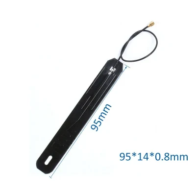  Antenna interna per circuito stampato 4G LTE WiFi 3dBi 3G nera da 95*14*0,8 mm Con Ipex