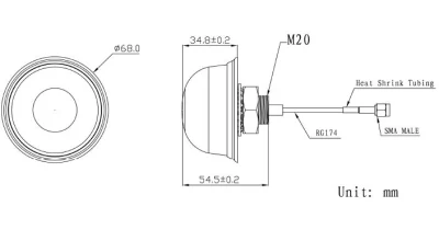 Antenna GPS/GSM combinata con montaggio a vite