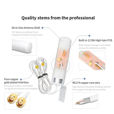 Base Wi-Fi 4G esterna Omni Barrel LTE impermeabile Antenna della stazione