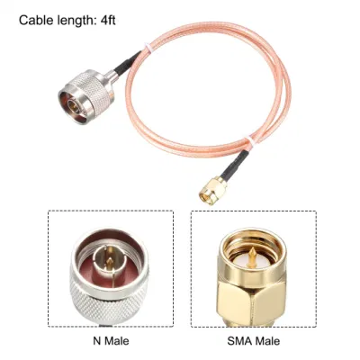 Maschio SMA con corpo in ottone placcato oro e contatti N Maschio con connettore nichelato per modem router 4G/LTE GPS Ricevitori