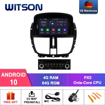 Witson Android 10 DVD GPS per auto Peugeot 207/207cc 2007-2014 Supporta il ricevitore DAB esterno
