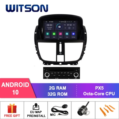 Witson Android 10 DVD GPS per auto Peugeot 207/207cc 2007-2014 Supporta il ricevitore DAB esterno