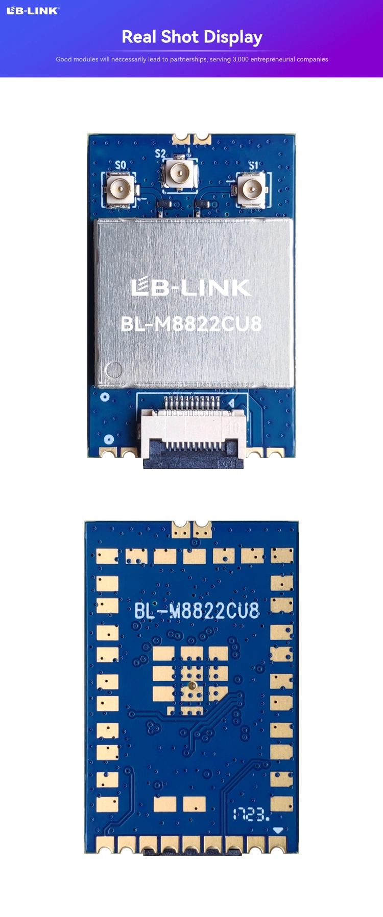 LBLINK BL-M8822CU8 5g Band WLAN + Blv5.0 Combo Module Jammer Designed Three Antenna Hole for OEM ODM China Xx Mobile Signal Jammer