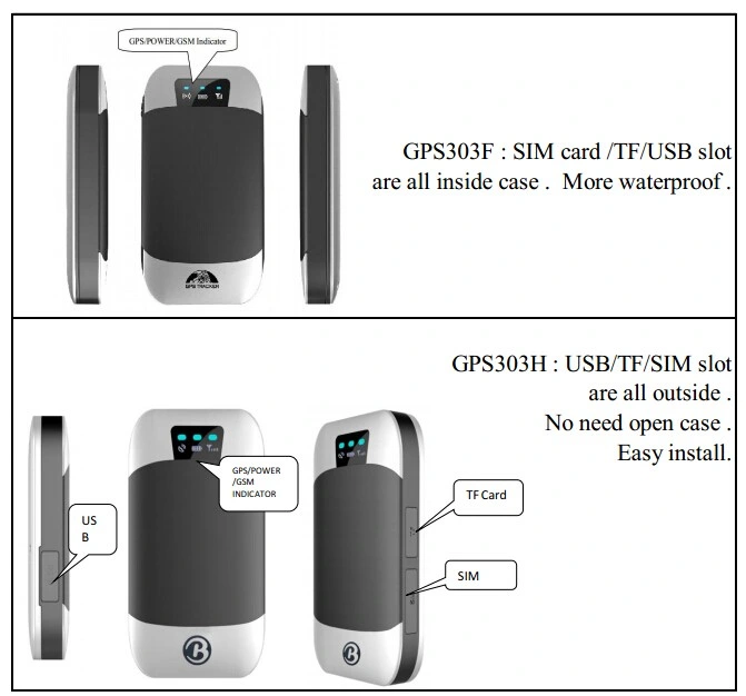 Easy Install Car/ Motorcycle GPS Tracker 303f Vehicle GPS Tracking Device