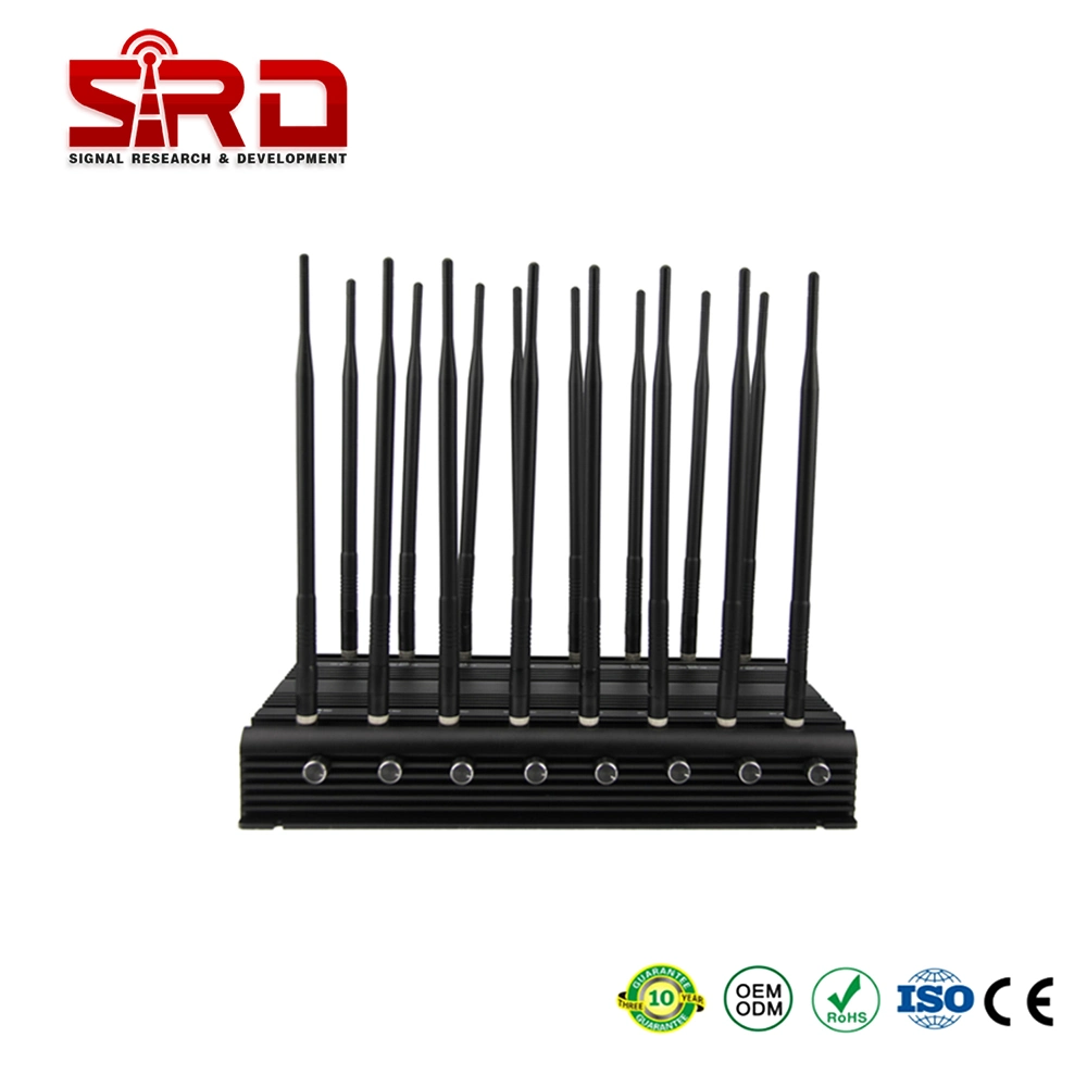 Long Coverage Anti Drone 45W Desktop 16 Antennas Powerful Wi-Fi 50-150 Meters Signal Shielder