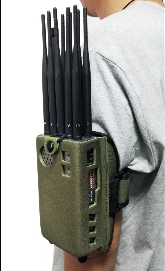 Powerful 10 Antennas Handheld Signal Jammer Blocker for CDMA/GSM/3G/4G Lte Cellphone/5.8g Wi-Fi /Bluetooth GPS and 315/433/868MHz RF Radio Jammer