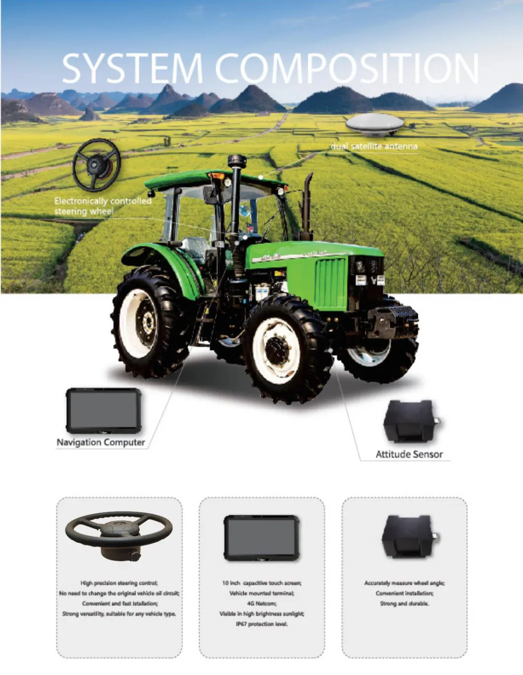 Best Prices Lk600 12V 24V Tractor Auto Steering GPS/Gnss Farm Guidance Smart Systemautomatic Navigation Driving