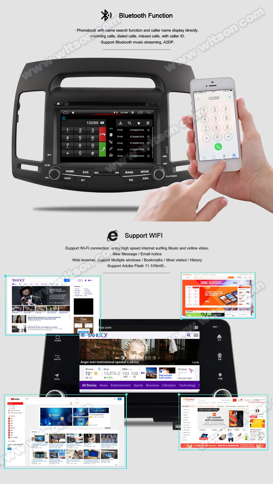 Witson Quad-Core Android 11 Car DVD GPS for Mercedes-Benz Slk200/Slk280/Slk350/Slk55 2004-2012 Support Full Video Output to Sub-Monitor Like Mirror Link
